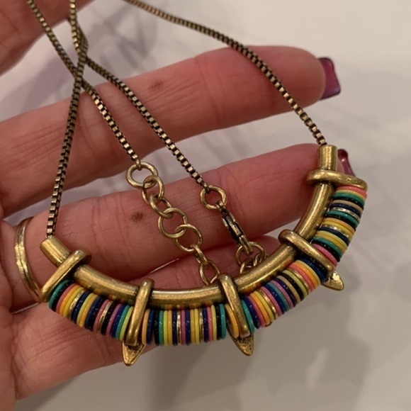 Stella dot colorful enamel tribal small statement box chain necklace - Picture 7 of 10